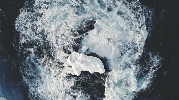 Epic Antarctica Ocean Water Surf Wave Aerial View alt