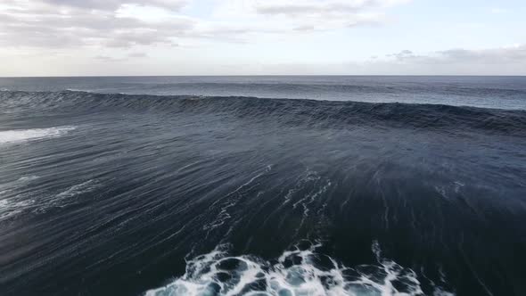 Aerial Of Huge Ocean Waves Coming To Shore