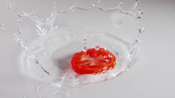 Slice of Tomato and Water