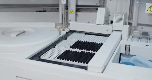 Crop View of Technology Laboratory Center with Hightech Equipment for Automatic Sampling Analysises alt