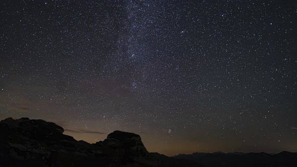 Timelapse of Night Sky With Stars and Perseids