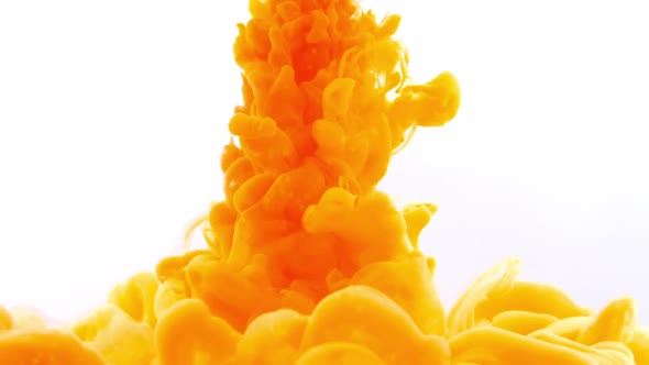 Cloud of orange ink isolated.  alt