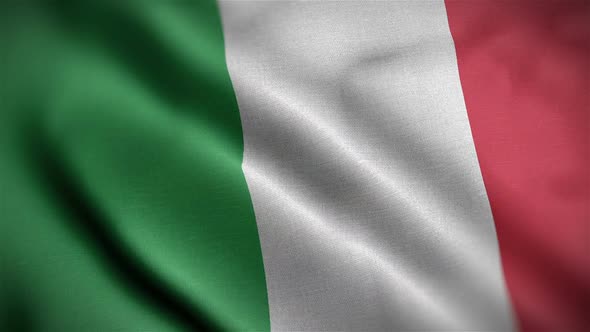 Italy Flag Closeup Blowing In Wind alt