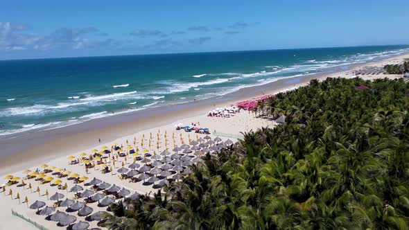 Tropical beach scenery of Fortaleza. Northeast Brazil. Ceara state. alt