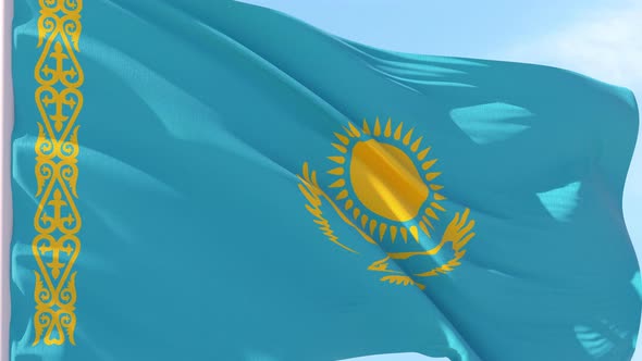 Kazakhstan Flag Looping Background