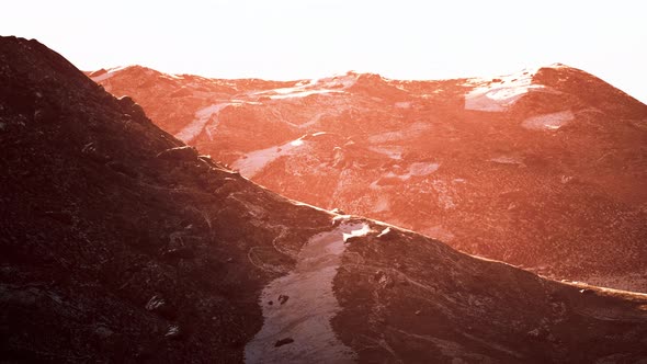 Winter Mountain Landscape at Sunset alt
