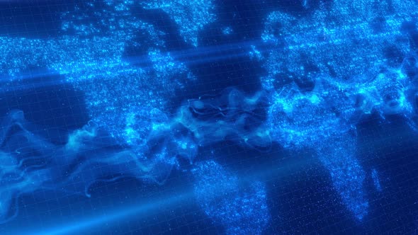 Digital Global earth World map rotating digital breaking news Studio  alt