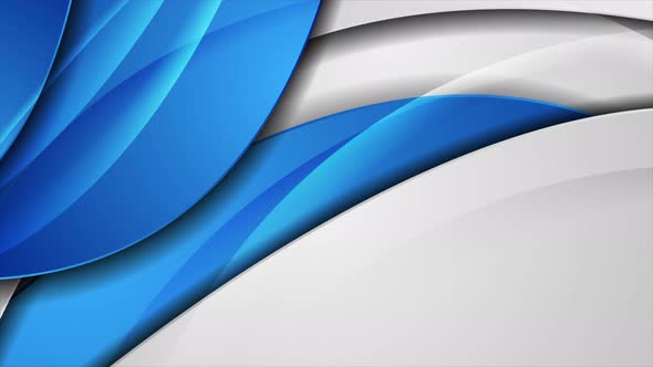Blue And Grey Abstract Glossy Waves