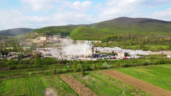 Aerial View Large Crusher of Stone and Rubble alt