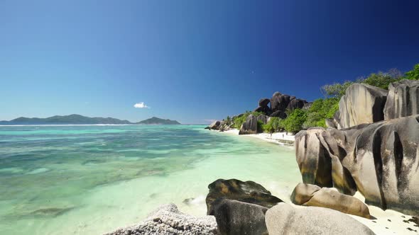 Seychelles Island Beach With Typical Granite Boulders alt
