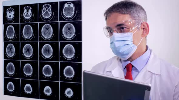 Doctor Neurologist Analyzing  An Mri