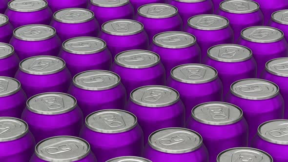 Endless Purple Aluminum 3D Soda Cans