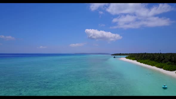 Aerial top view landscape of exotic resort beach holiday by transparent ocean and white sand backgro alt