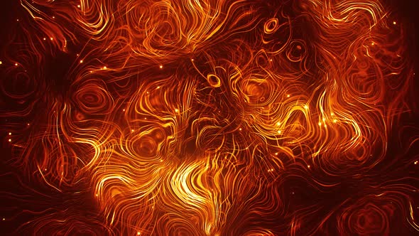Orange Glowing Wavy Abstraction