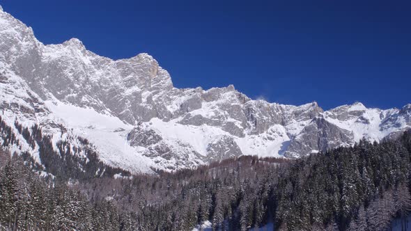 Winter Mountains With Clear Blue Sky