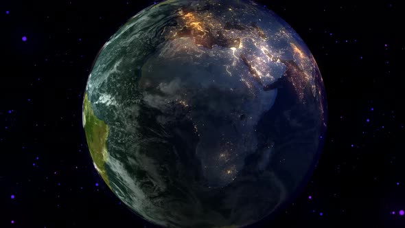 World planet satellite, Stars, nebula and galaxy 3d render. Sunrise from outer space