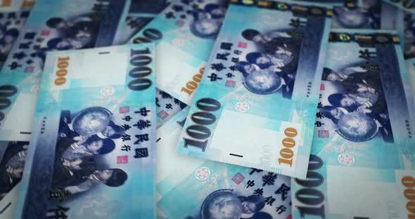 Taiwan Dollar growing pile of money seamless loop alt