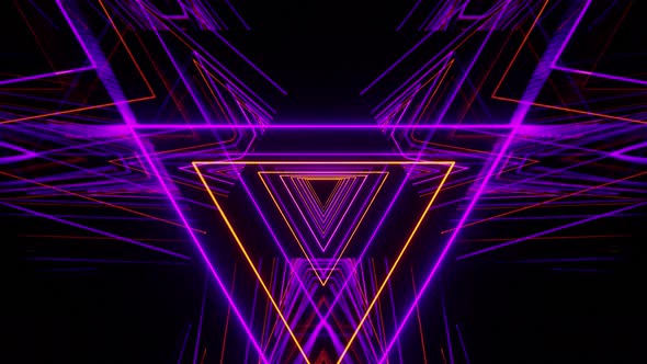 Neon Vj Loop Of The Rotated Triangles 4K alt