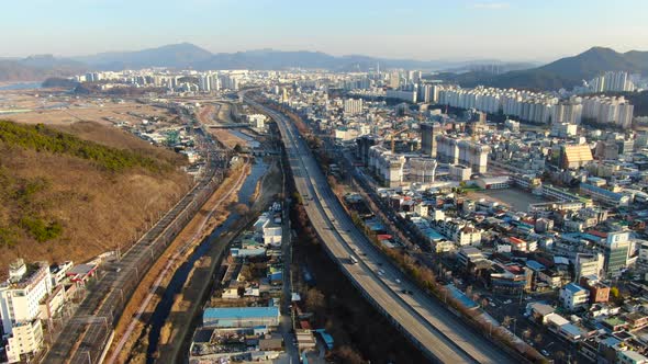 Wonpyeong Dong Gumi City Gyeongsangbuk Do Highway Traffic Korea