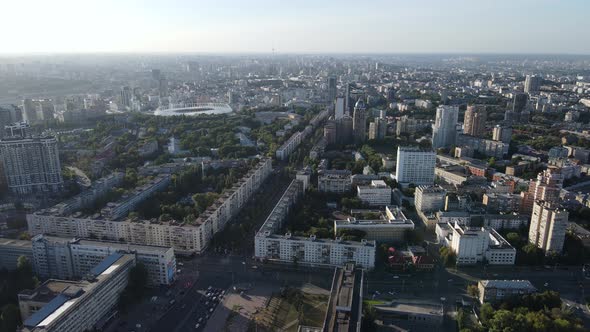 Kyiv Cityscape, Ukraine. Aerial View, Kiev. Slow Motion alt