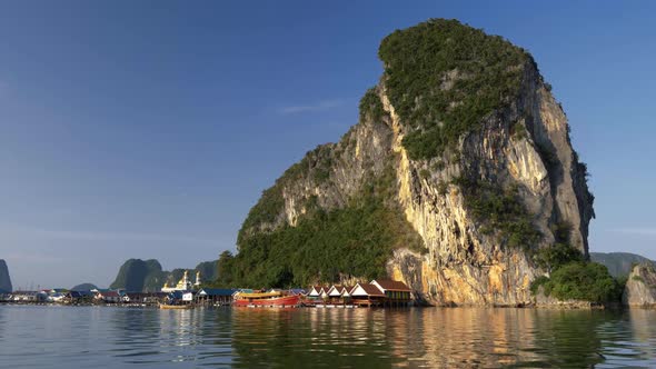 View From the Water at Ko Panyi (Also Known As Koh Panyee) Fishing Village, Beautiful Phang Nga Bay alt