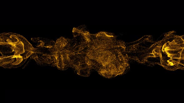 Gold Particles Fluid Collision 4K alt