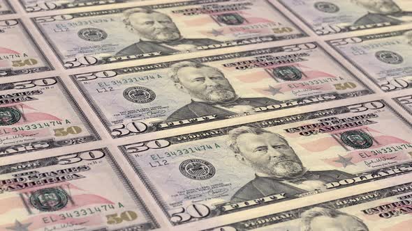 Fifty US Dollar Bill United States Infinite Loop 4K Resolution alt