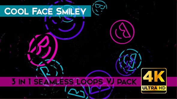 Cool Face Smiley VJ Loops