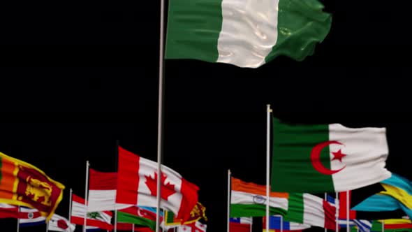 Nigeria Flag With World Flags In Alpha Channel