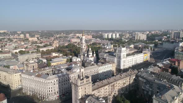 Drone Footage of Kharkiv Ukraine City Center Before War