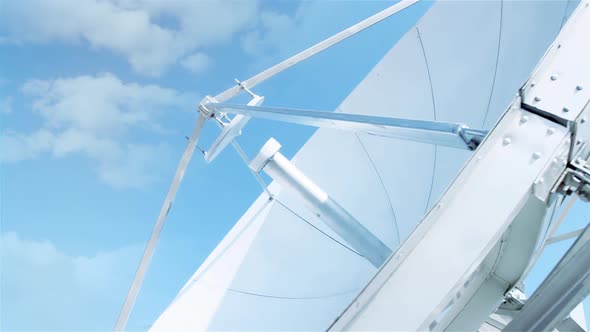 Satellite Dish on the Roof of a TV Station. 4K Version alt