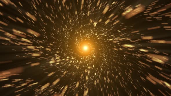 Golden Galaxy Stars at Hyperspace Warp Speed Background Animation alt