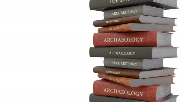Books titled Archaeology . looping animation alt