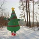 A Man in an Inflatable Doll Costume Christmas Tree Runs to Hug - VideoHive Item for Sale