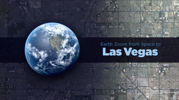 Las Vegas (Nevada, USA) Earth Zoom to the City from Space