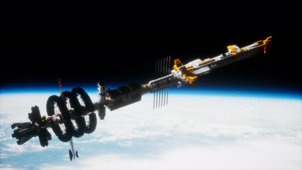 Big Spaceship on the Earth Orbit