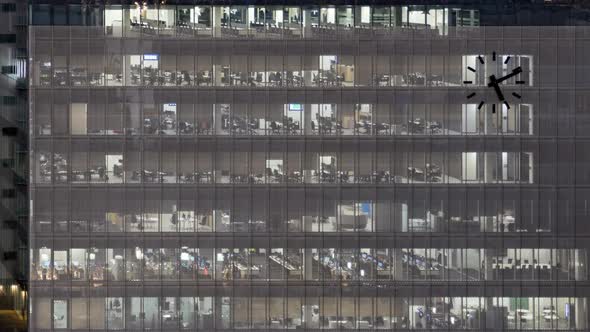 Corporate Life in Glass Office Center