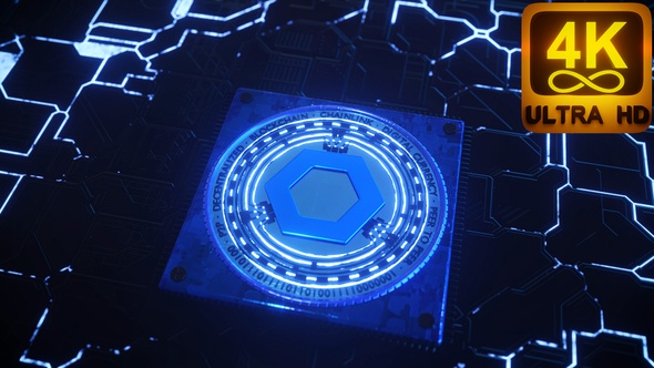 Decentralized Oracle Network Chainlink Cryptocurrency Digital Data Payloads 4K Art Video 3D Loop alt