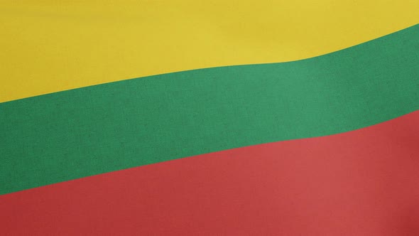 National Flag of Lithuania Waving Original Size and Colors 3D Render Lietuvos Veliava Lithuanian alt