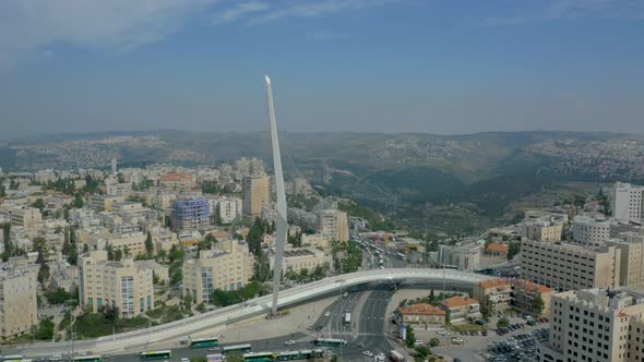 Israel Gesher HaMeitarim The Chords Bridge Jerusalem String during day