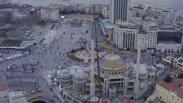Istanbul Bosphorus Taksim Square And Mosque Construction Aerial View 22 alt