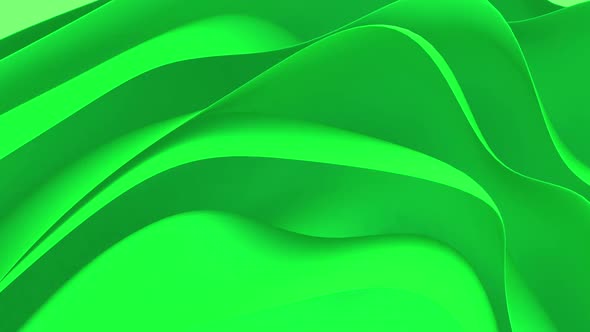 Abstract Wavy Green Shapes Background