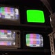 Retro TV Turning On Chroma Key Green Screen in Antique Store. Sepia Tone. - VideoHive Item for Sale