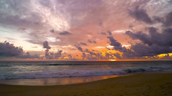 Aerial view of drone sunset at the beach alt