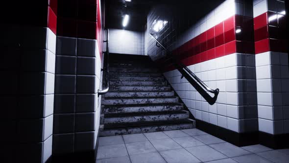 Empty Old Subway Train Station alt