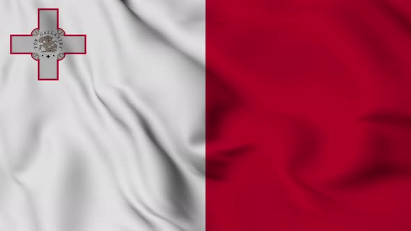 Malta flag seamless waving animation