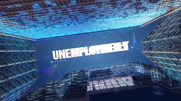 Digital Skyscrapers Business Word   Unemployment