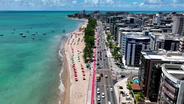 Town of Maceio Alagoas Brazil. Landmark beach at Northeast Brazil. alt