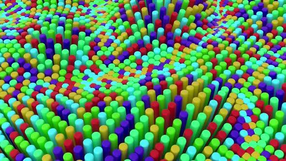 Abstract multicolored rainbow colorful background with cylinders alt