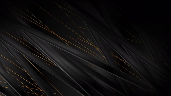 Abstract Black Golden Stripes And Lines